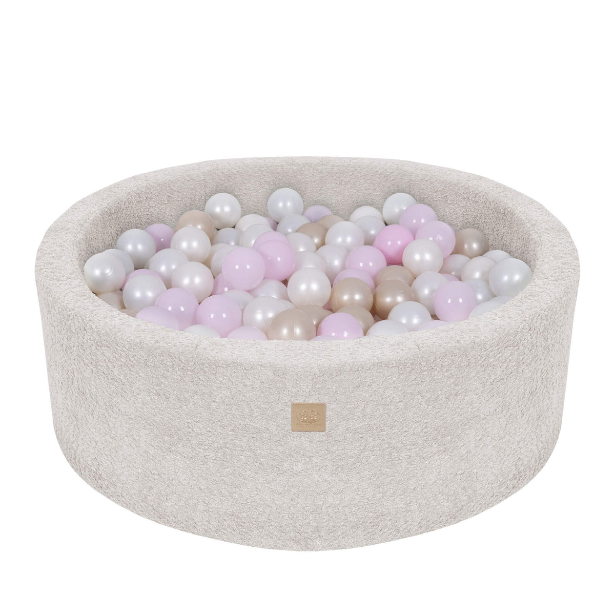 Boucle Round Ball Pit with 200 Balls, 90x30cm, Champagne Ecru