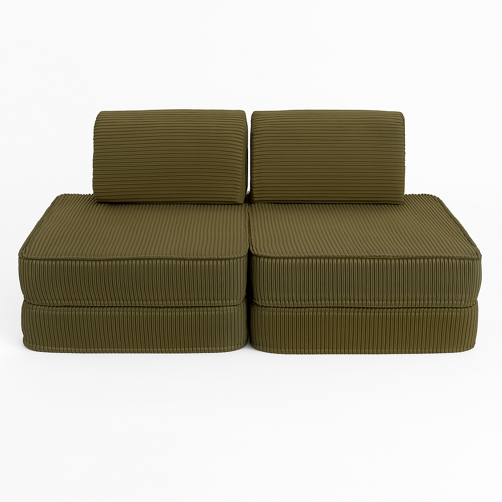 Aesthetic Pocket Basic Kids Sofa, Khaki