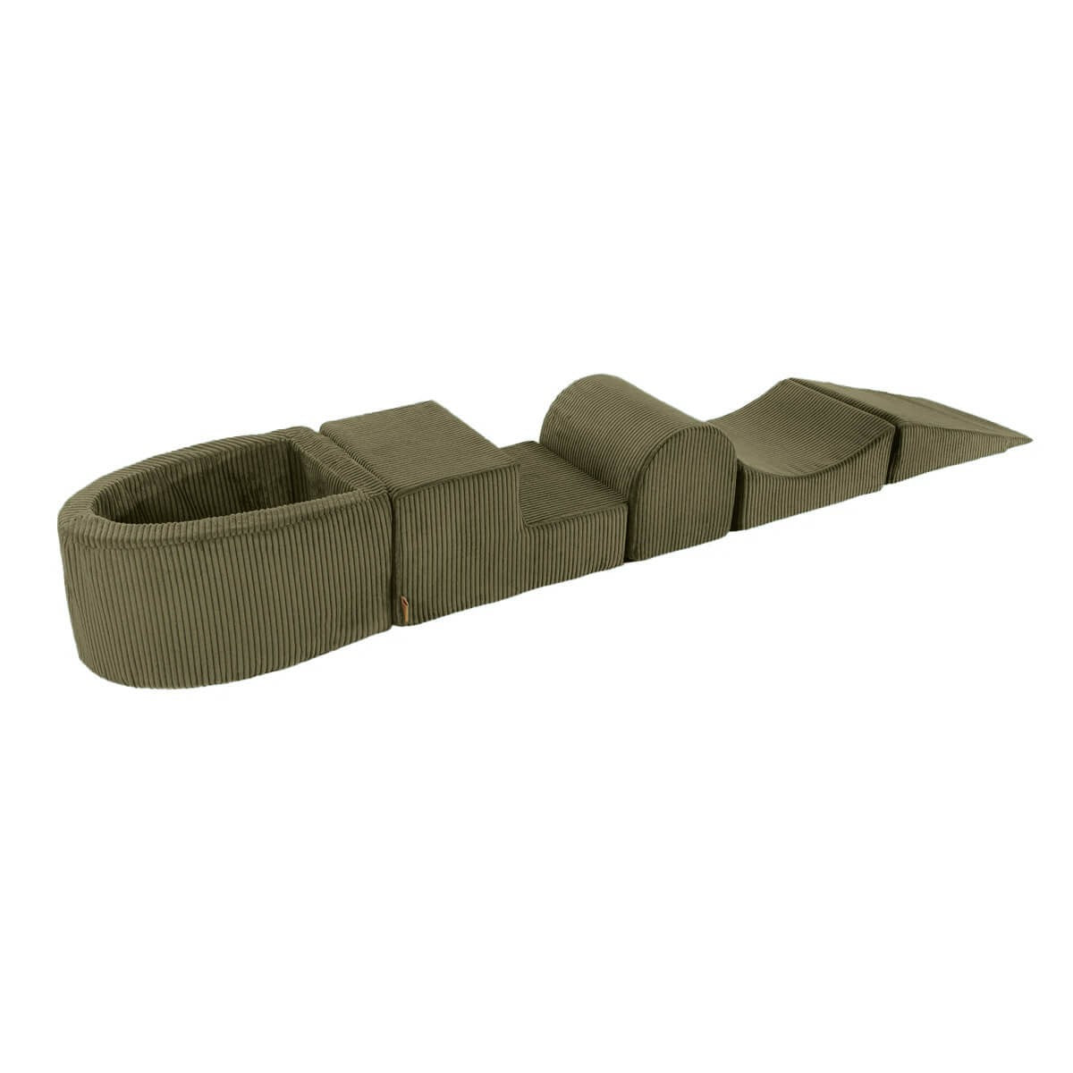 Aesthetic Foam Playset with Small Ball Pit, Corduroy, Khaki without Balls