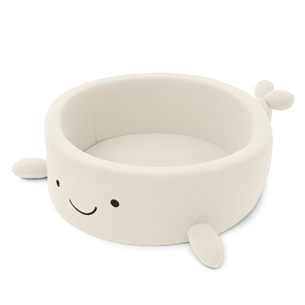 Boucle Whale Ball Pit without Balls, 90x30cm, Cheesecake Cream Beige