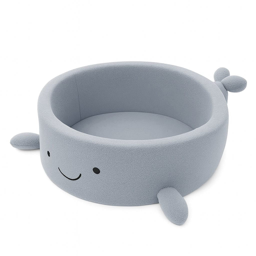 Boucle Whale Ball Pit without Balls, 90x30cm, Dusty Ice Blue