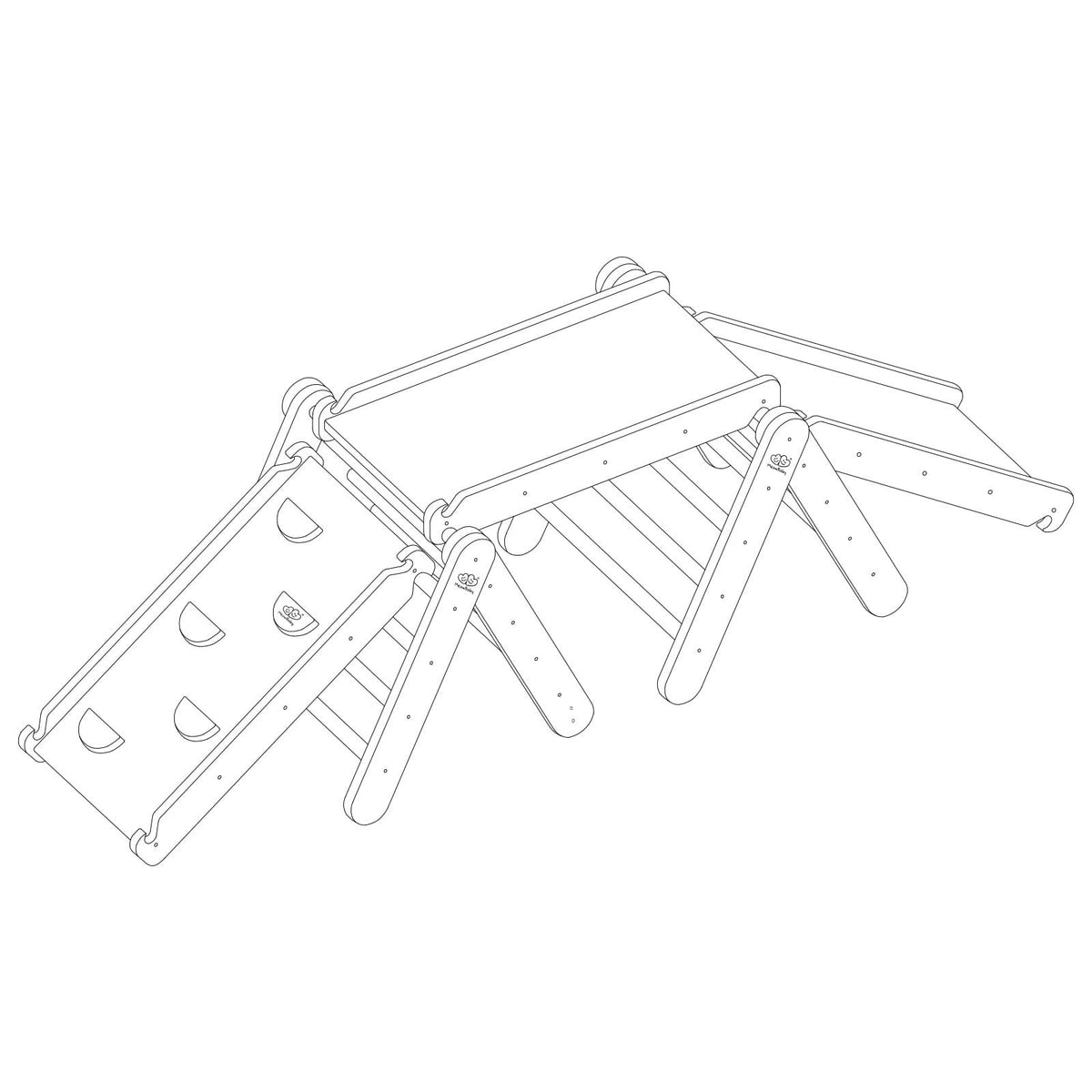 Climbing Triangle for Children with Slide and Climbing Frame, Set Black