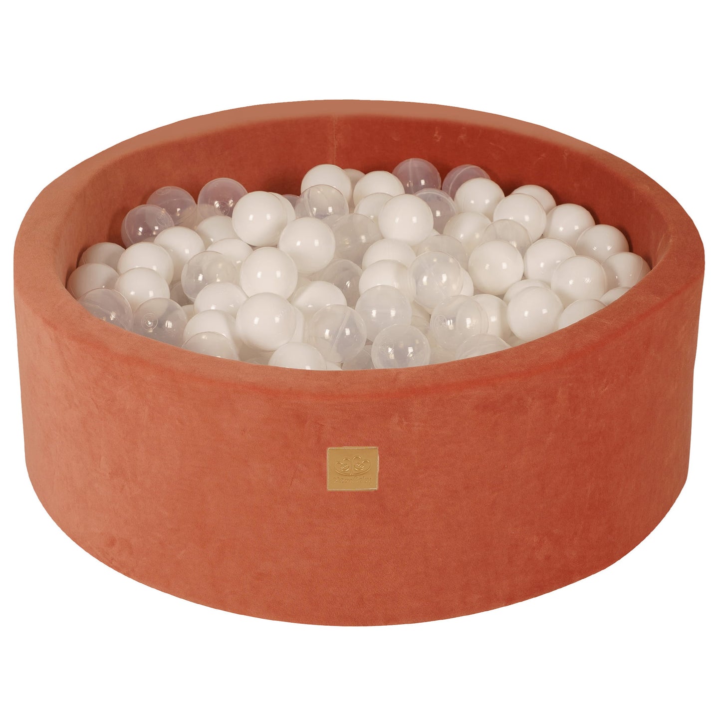 Round Ball Pit With 200 Balls, 90x30cm, Marsala Red, Velvet