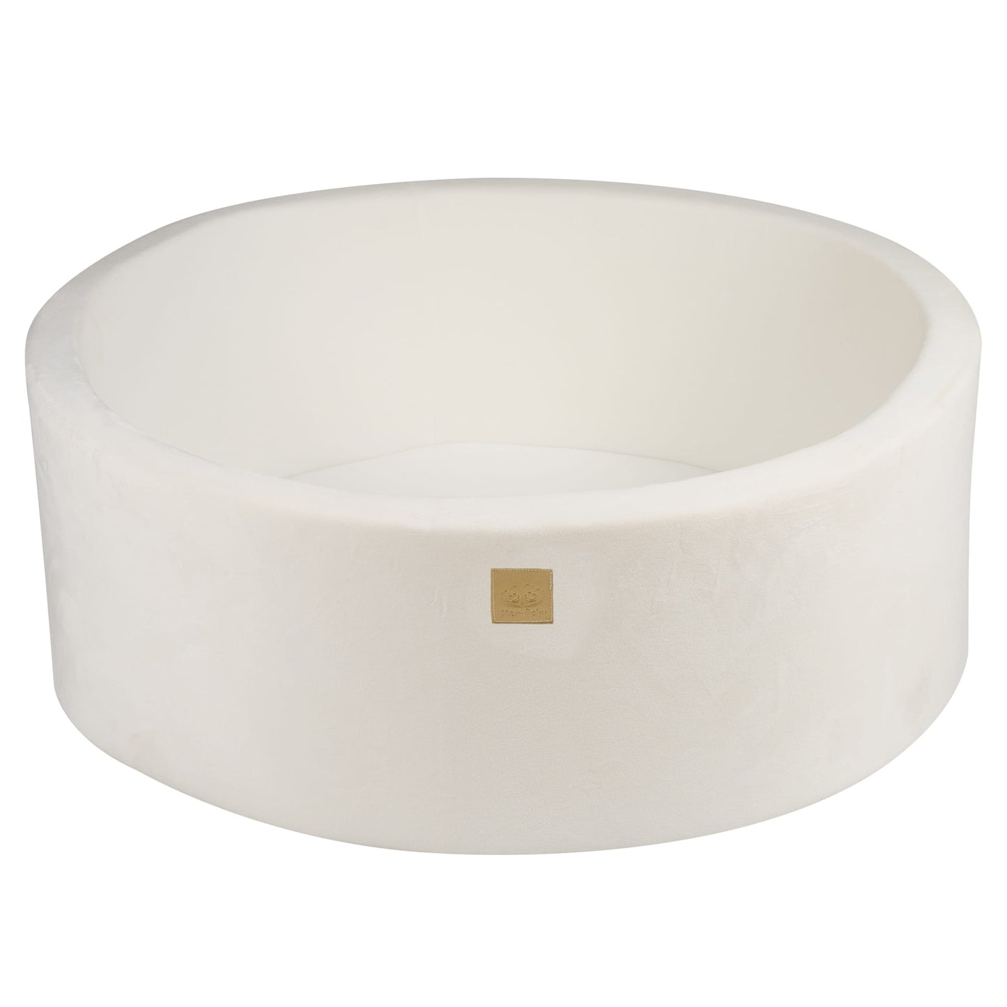 Round Ball Pit Without Balls, 90x30cm, White, Supersoft Velvet