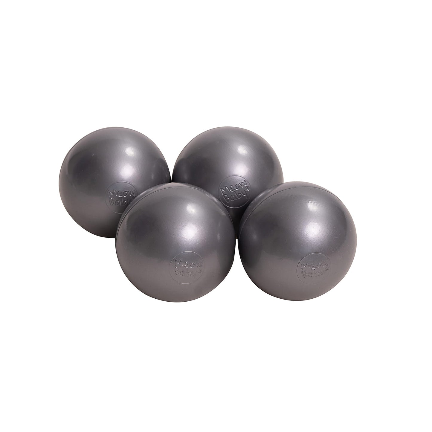 Soft Plastic Balls 7cm For The Ball Pit Certified 25 Pcs, Silver