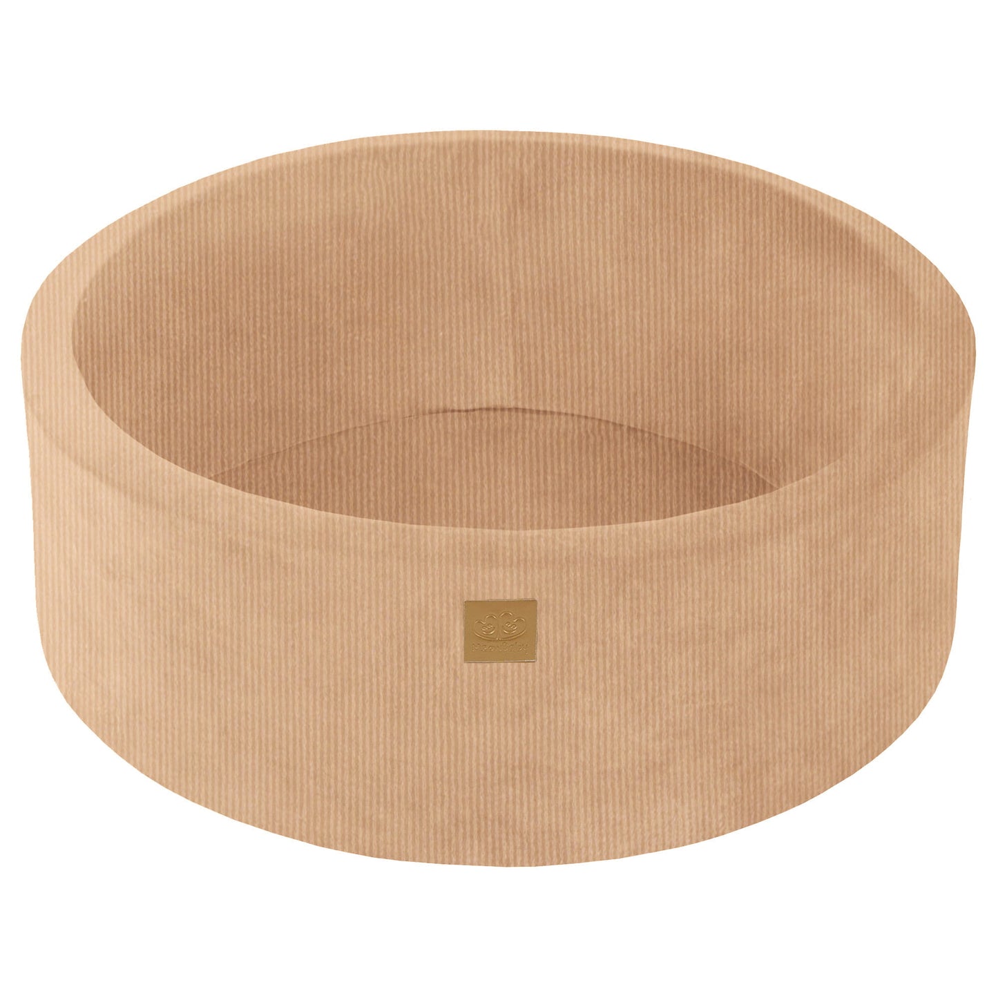 Round Ball Pit Without Balls, 90x30cm, Sand, Velvet Corduroy