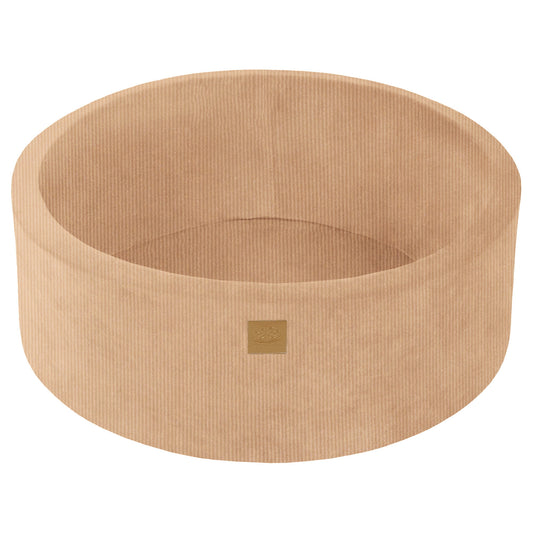 Round Ball Pit Without Balls, 90x30cm, Sand, Velvet Corduroy