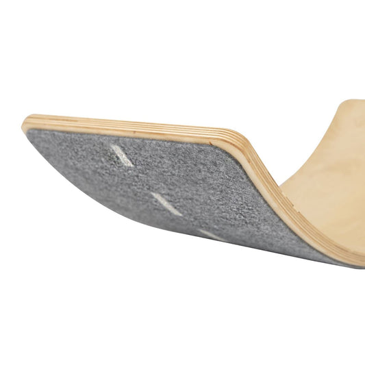 Wooden Balance Board 80x30cm, Natural, Melange Grey Highway Felt