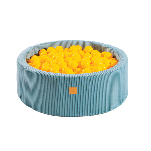 Round Ball Pit With 200 Balls, 90x30cm, Turquoise, Aesthetic