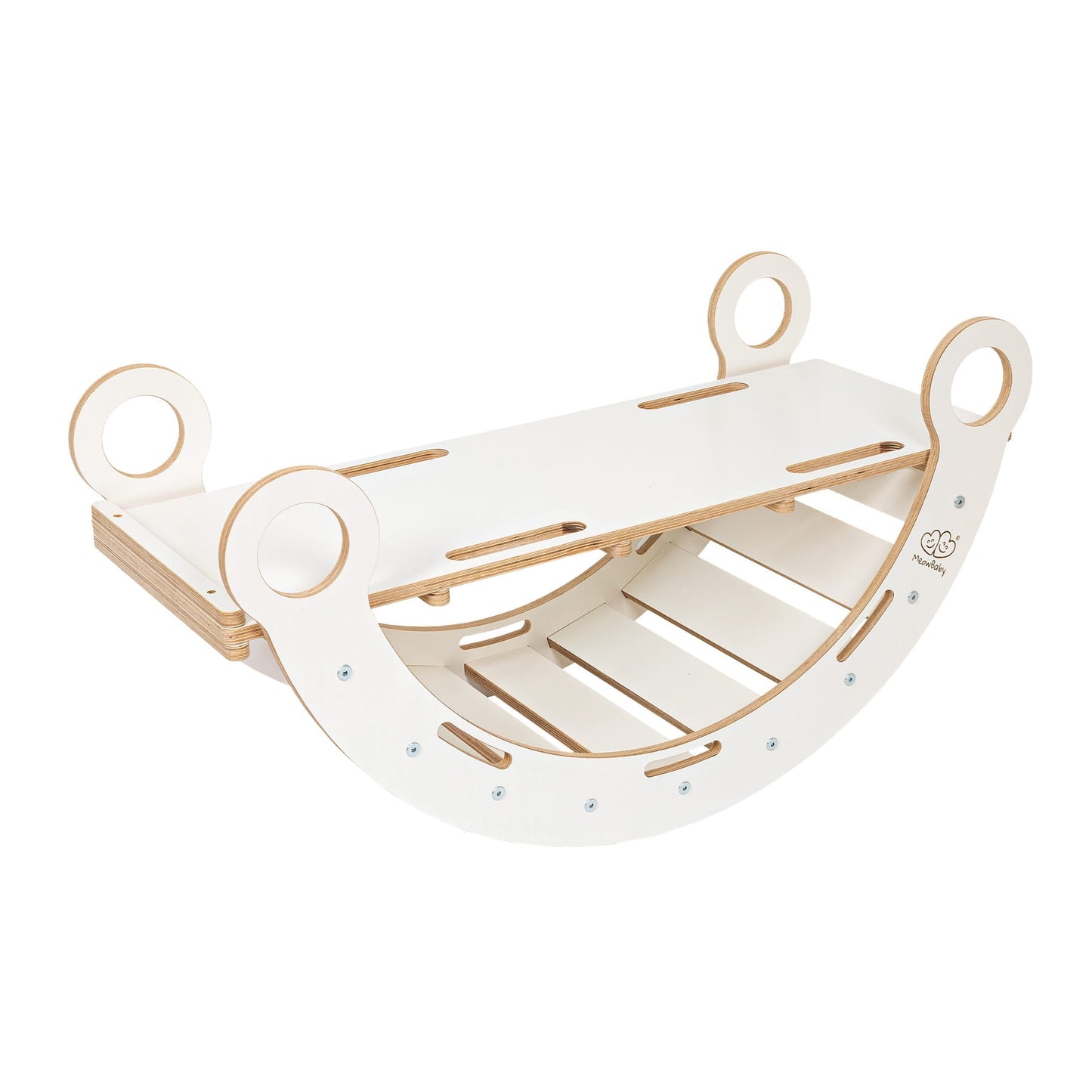 Large Dream Rocker White Wood & Slide & Ladder