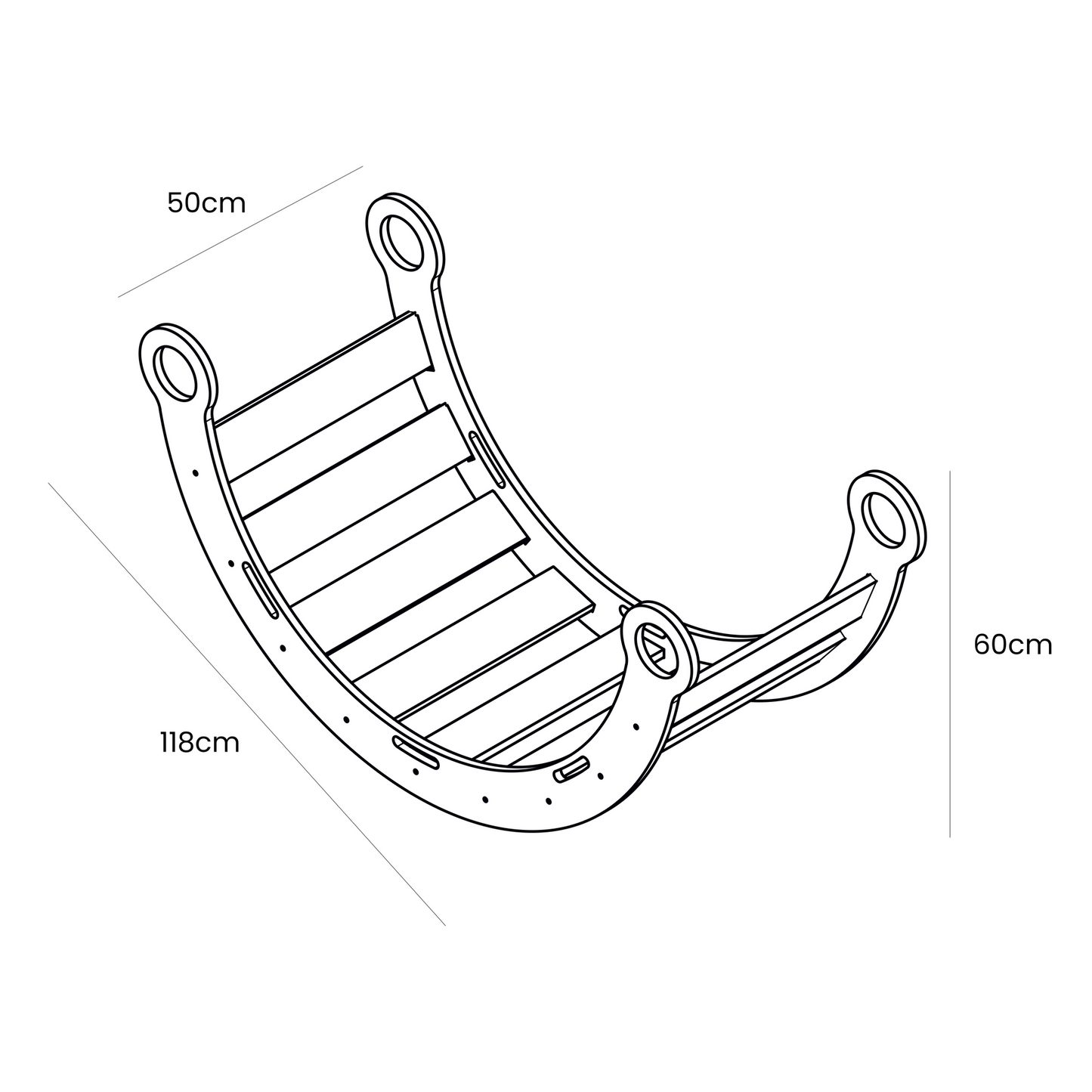 Large Dream Rocker White Wood & Slide & Ladder