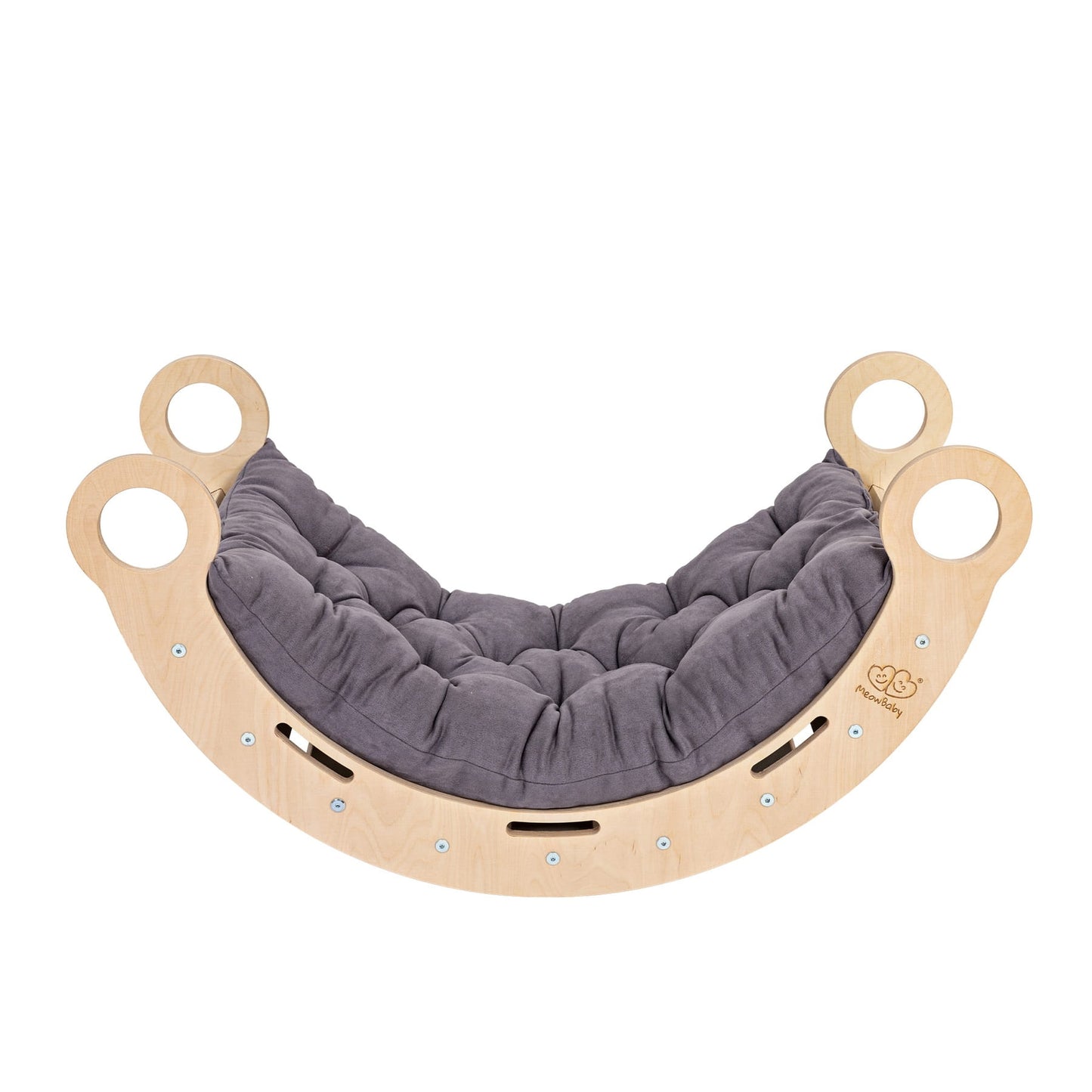 Small Dream Rocker Classic Wood With Grey Pillow