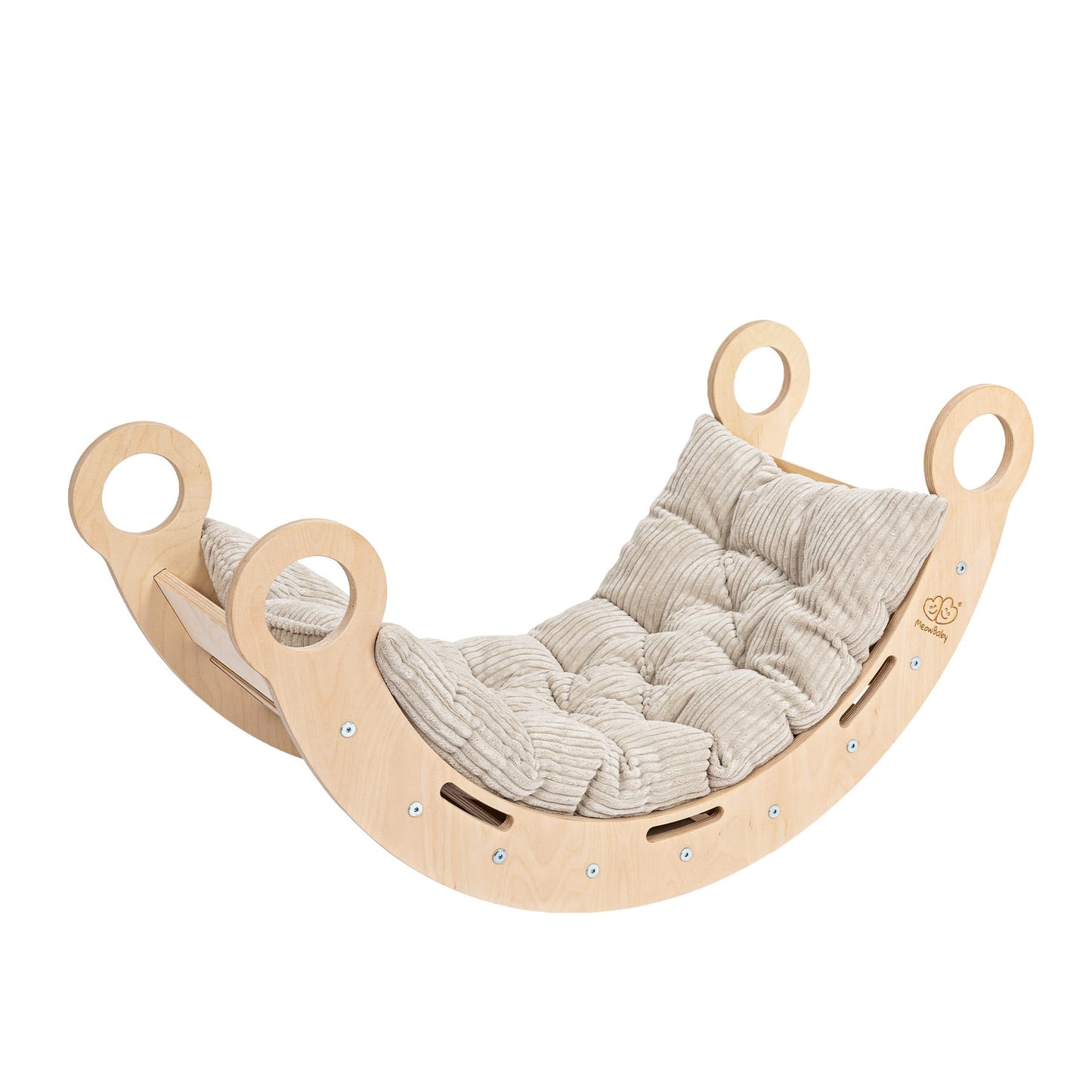 Large Dream Rocker Classic Wood With Beige Pillow