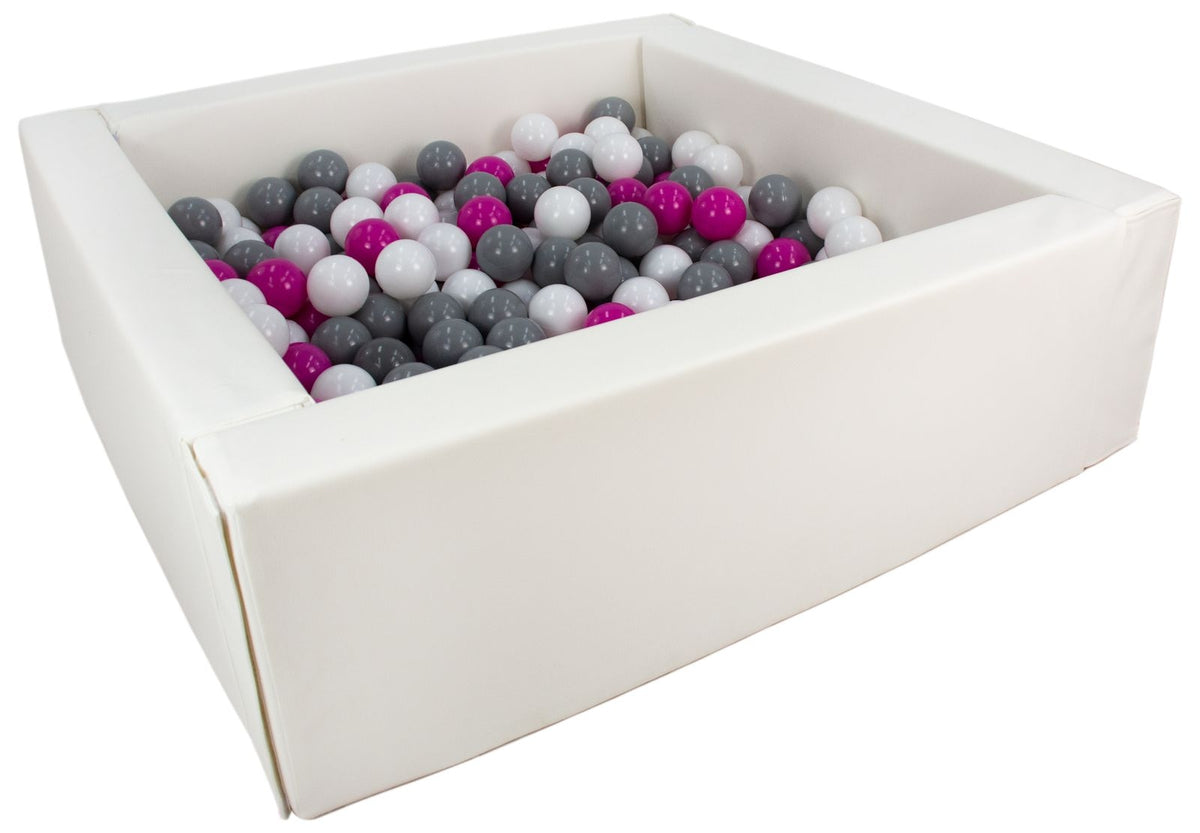 Square Eco-Leather Ball Pit with 300 Balls, 5 Elements