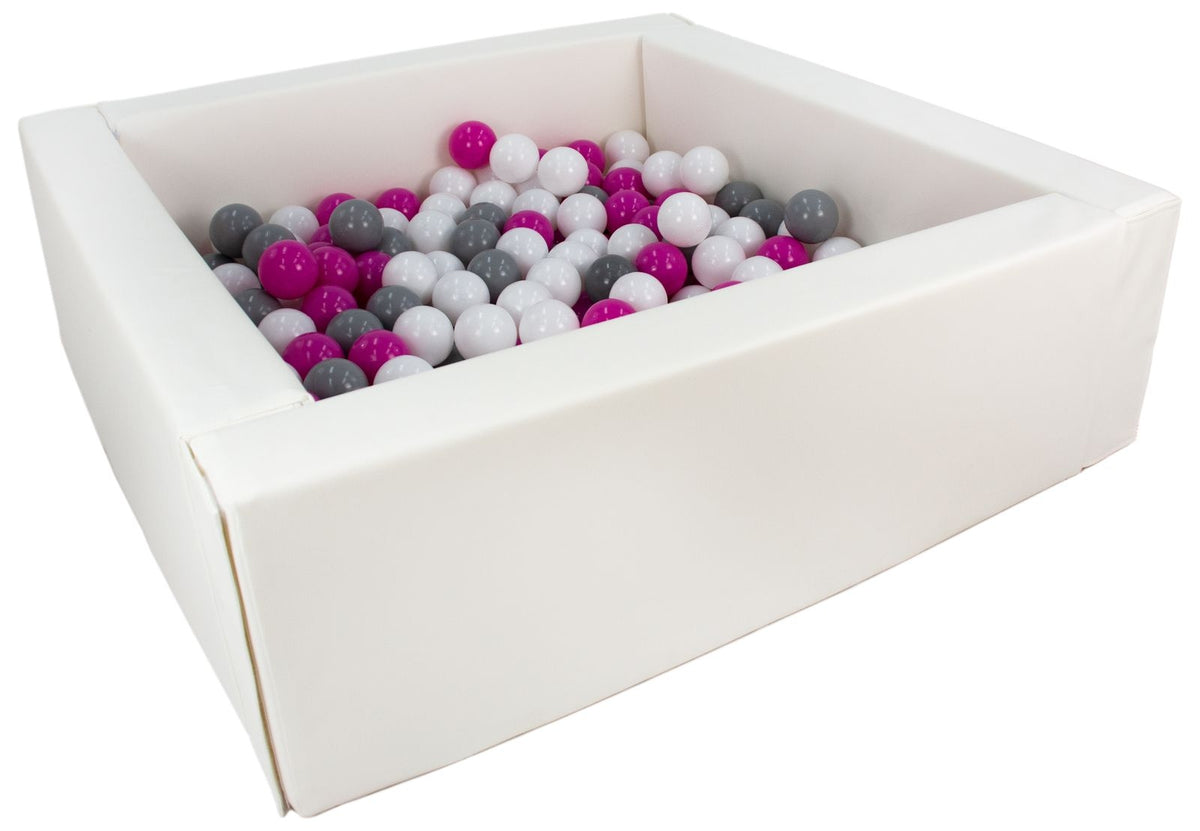 Square Eco-Leather Ball Pit with 200 Balls, 5 Elements