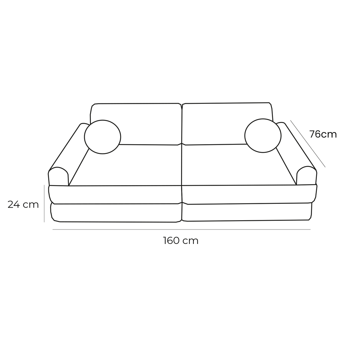 Boucle, Premium Play Sofa, White size guide