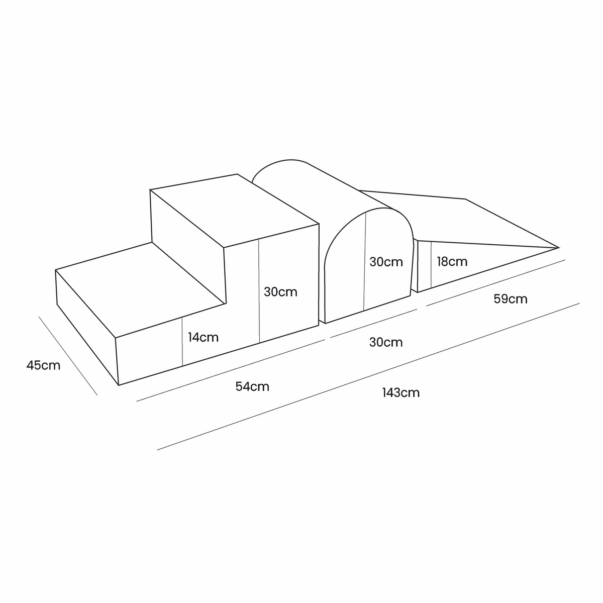 Foam 3 Elements Playset, Boucle, White size guide