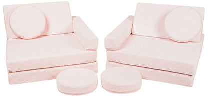 Bouclé Modular Kids Sofa, Foam Blocks