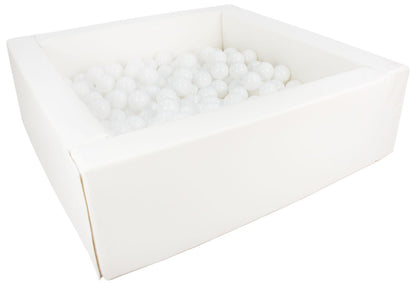 Square Eco-Leather Ball Pit with 200 Balls, 5 Elements