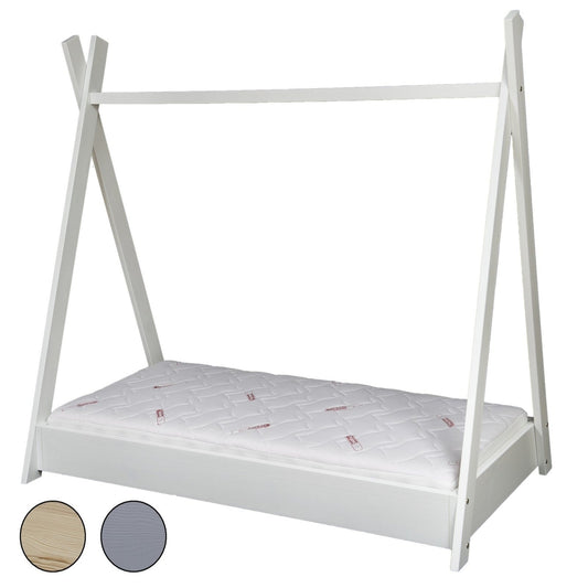 Velinda Kids Tent Bed & Mattress - Pine Wood - Safe - 157.5cm Height