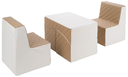 Kids Furniture Set: 2xarmchair + Lounger, Eco Leather Quilted