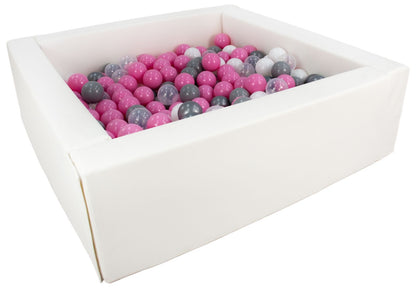 Square Eco-Leather Ball Pit with 200 Balls, 5 Elements