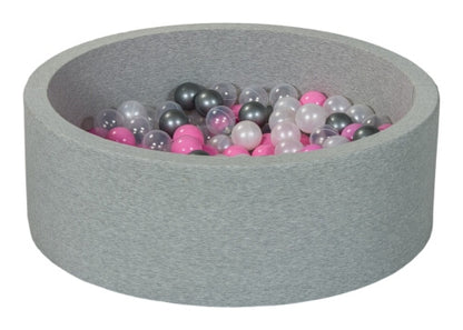 Velinda Soft Jersey Ball Pit with 150 Balls - Baby & Kids Play Gift - 90cm