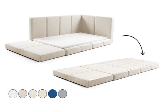 Modular Montessori Floor Bed with Mattress - Soft Foam