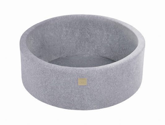 Round Ball Pit Without Balls, 90x30cm, Light Grey, Velvet