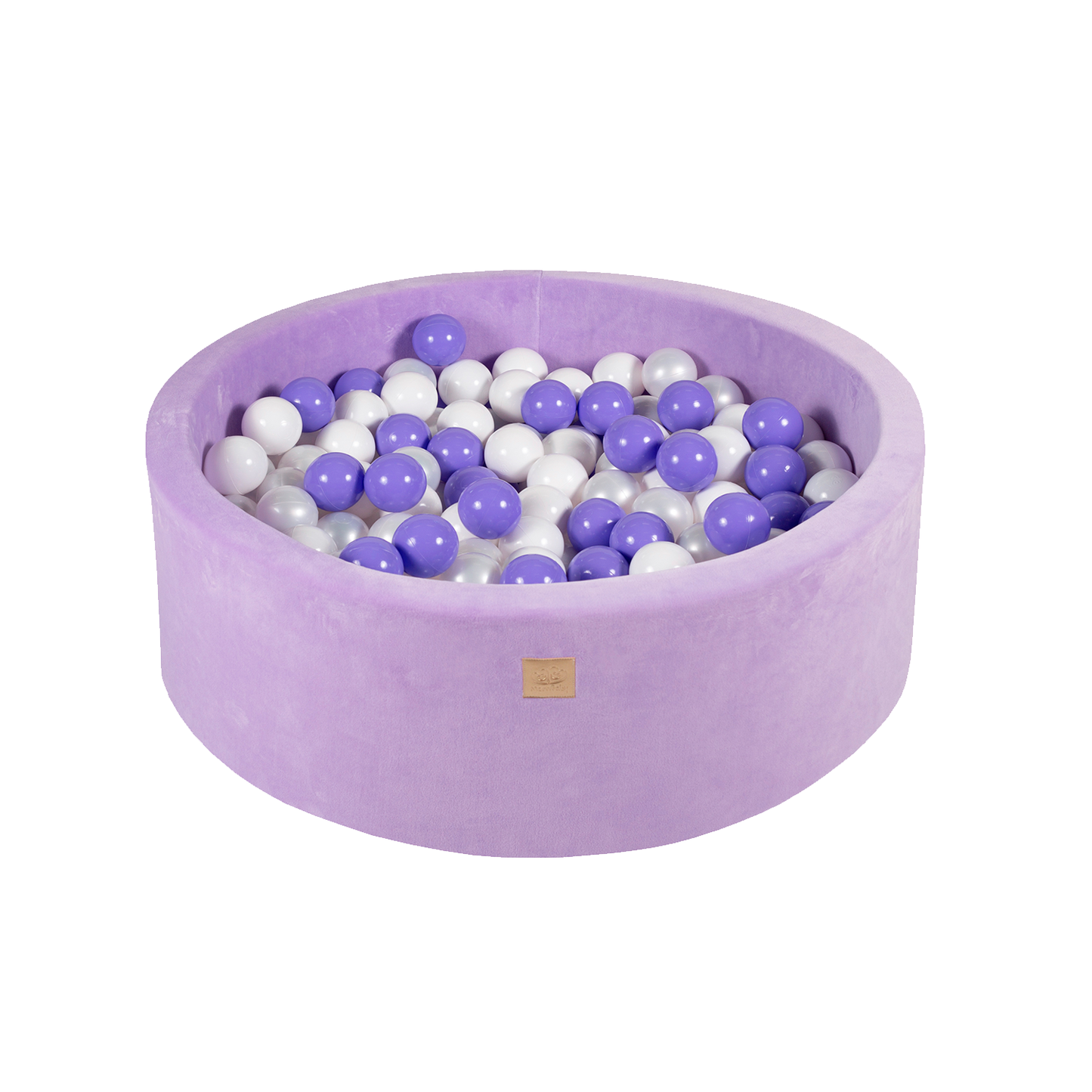 Round Ball Pit With 250 Balls, 90x40cm, Lilac, Velvet, Model Lavender