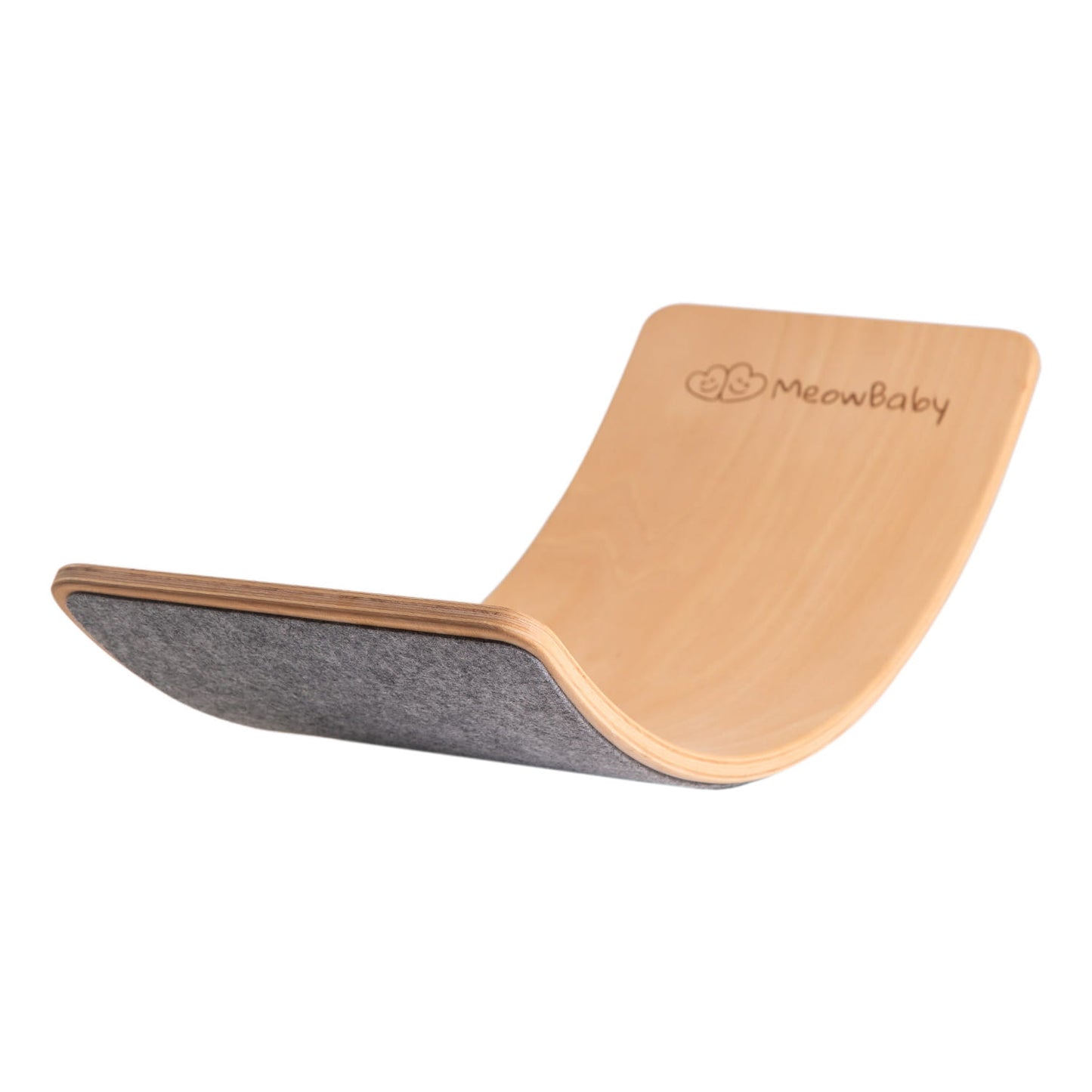 Wooden Balance Board 80x30cm, Natural, Melane Grey Felt