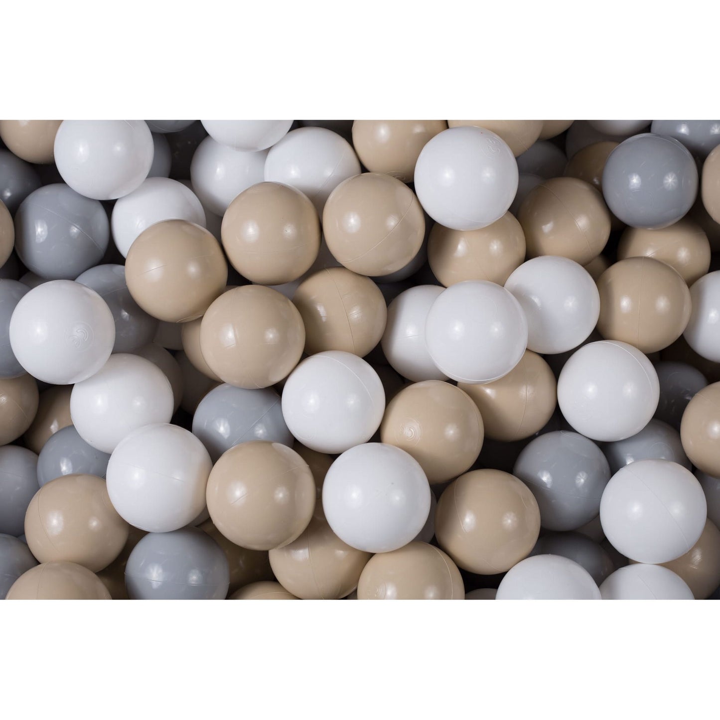 Round Ball Pit With 250 Balls, 90x40cm, Light Grey, Cotton, Model Safari