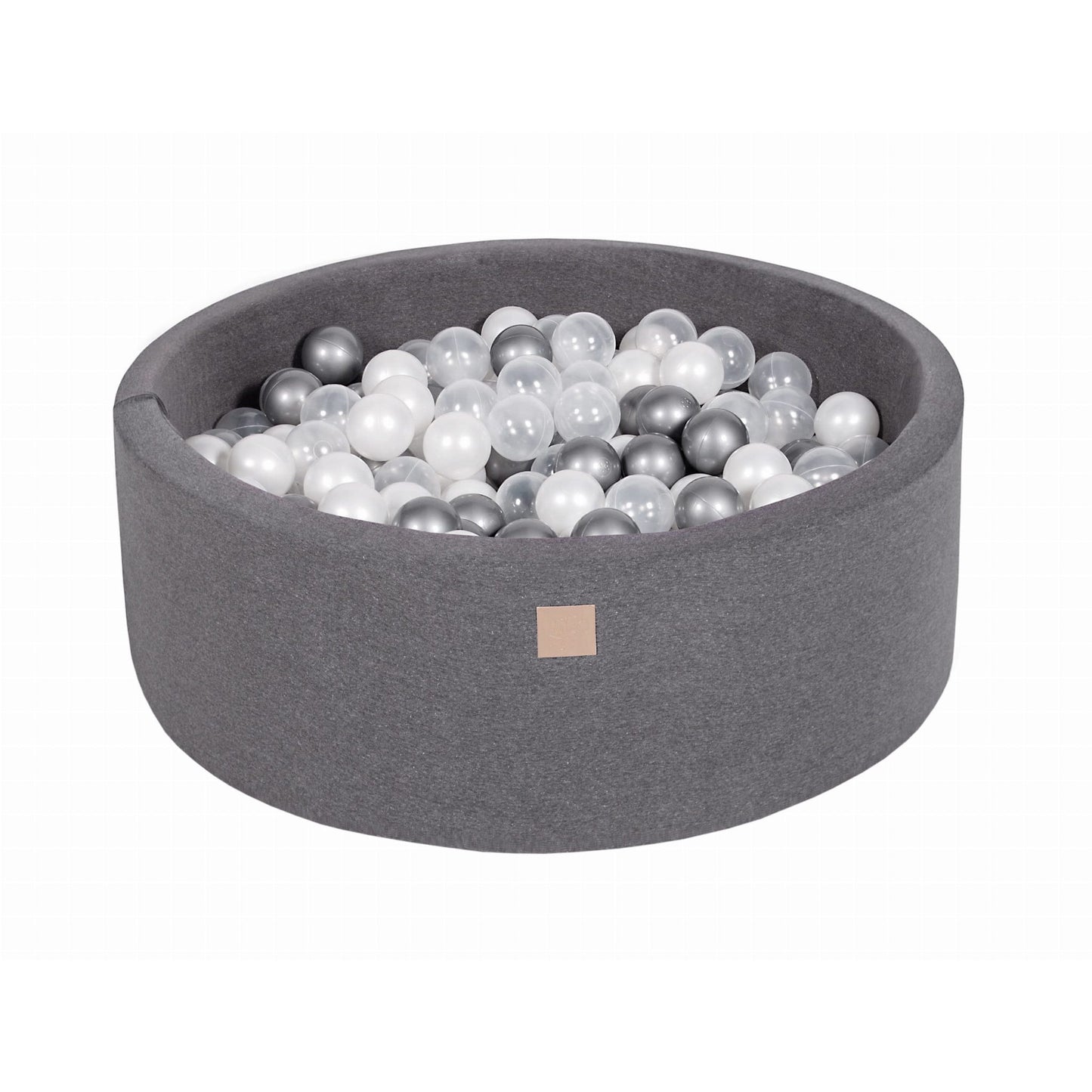 Round Ball Pit With 250 Balls, 90x40cm, Dark Grey, Cotton, Model Little Swan