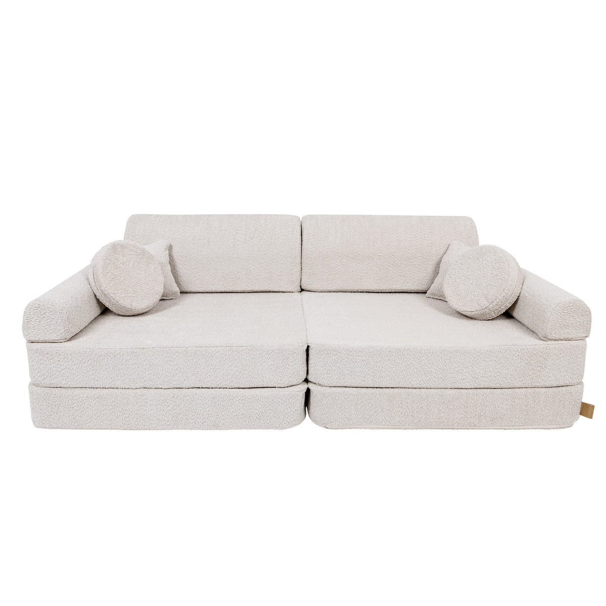Boucle Premium Kids Sofa, Champagne Ecru