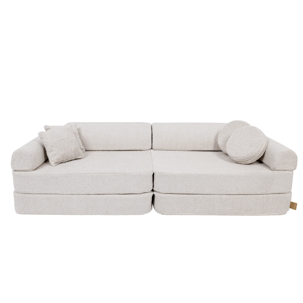 Boucle Premium Kids Sofa, Champagne Ecru