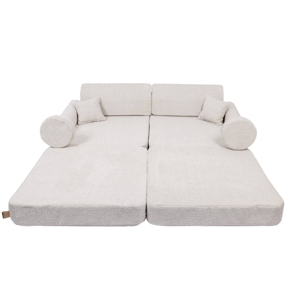 Boucle Premium Kids Sofa, Champagne Ecru