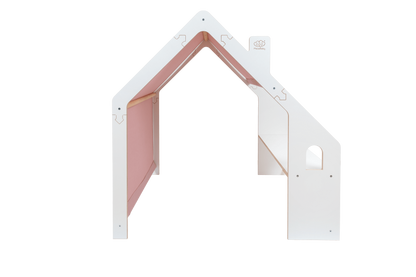 Wooden White House with Pink Roof