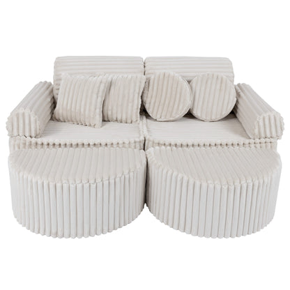 Churros Pocket Max Kids Sofa, Cotton Candy White
