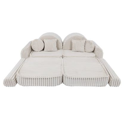 Churros Pocket Max Kids Sofa, Cotton Candy White
