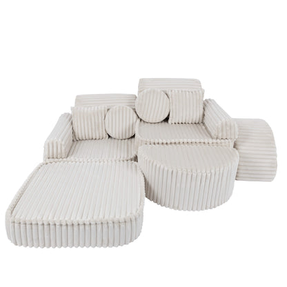 Churros Pocket Max Kids Sofa, Cotton Candy White