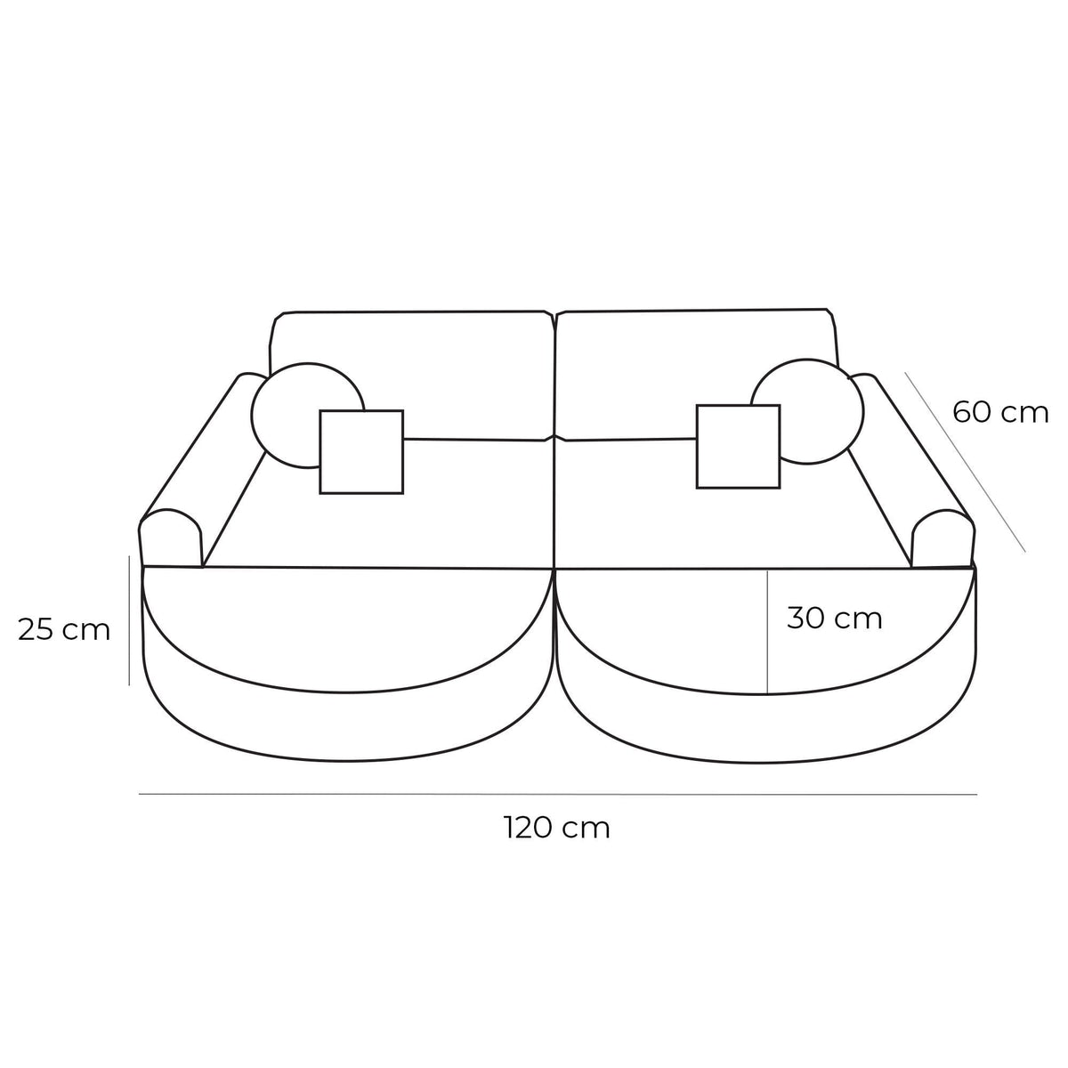 Churros Pocket Max Kids Sofa, Pine Forest Green