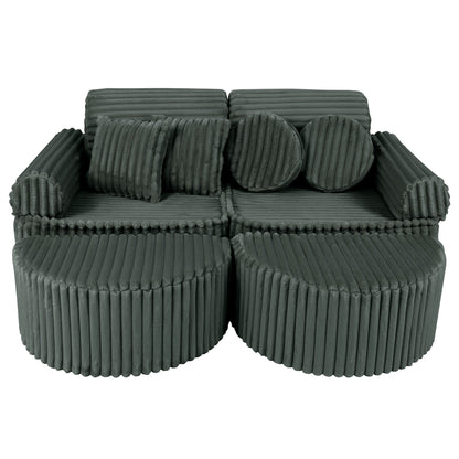 Churros Pocket Max Kids Sofa, Pine Forest Green