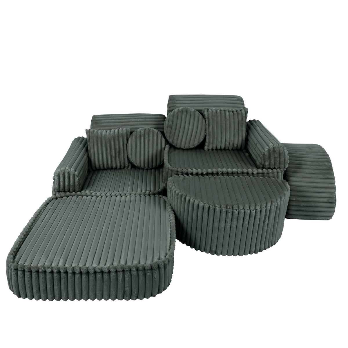 Churros Pocket Max Kids Sofa, Pine Forest Green