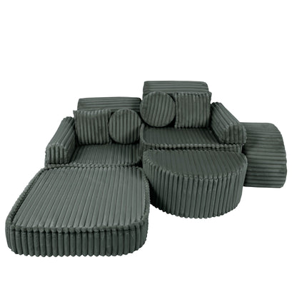 Churros Pocket Max Kids Sofa, Pine Forest Green