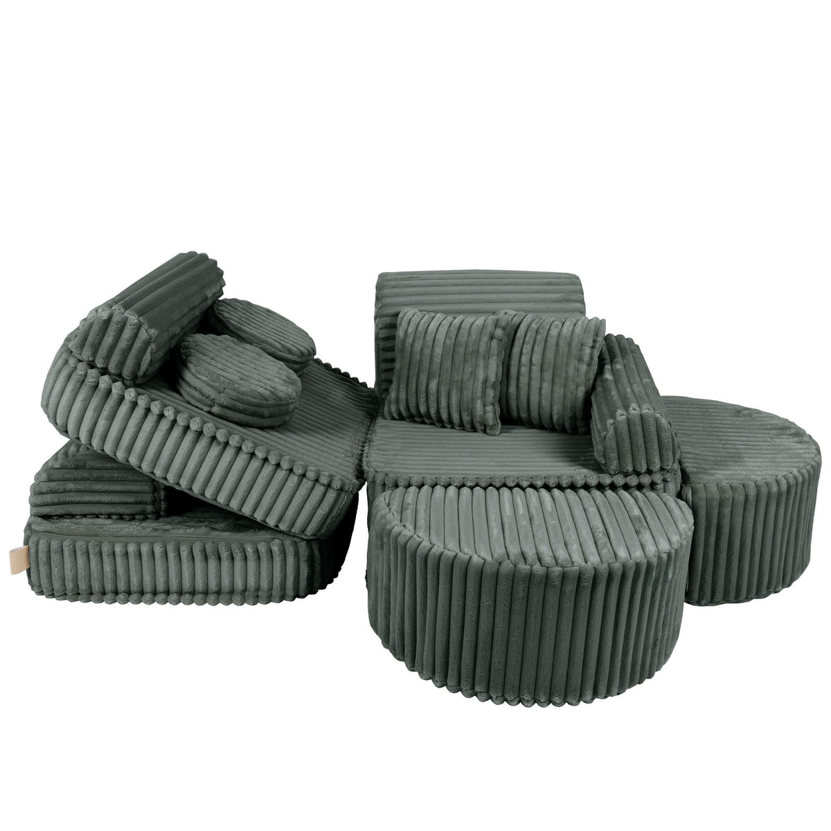 Churros Pocket Max Kids Sofa, Pine Forest Green