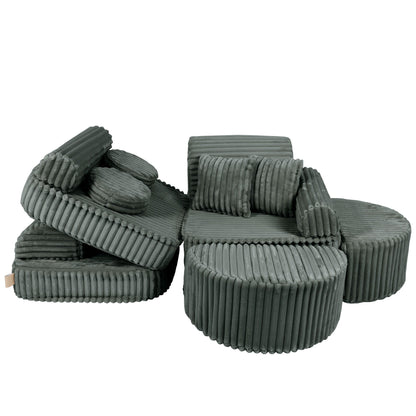 Churros Pocket Max Kids Sofa, Pine Forest Green