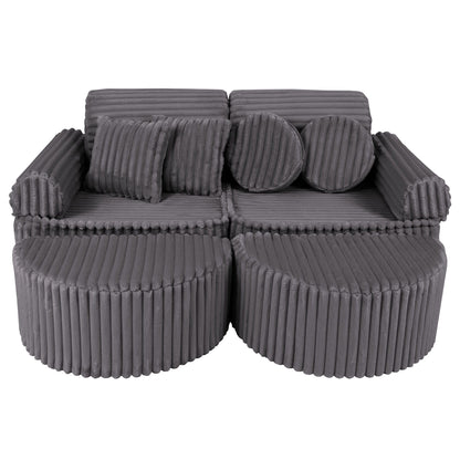 Churros Pocket Max Kids Sofa, Jurassic Grey