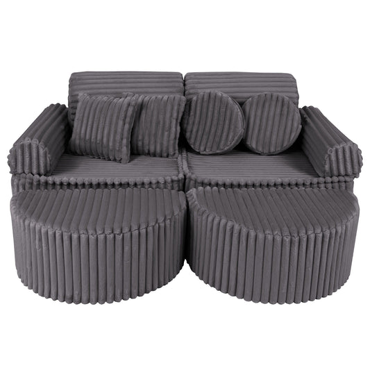 Churros Pocket Max Kids Sofa, Jurassic Grey