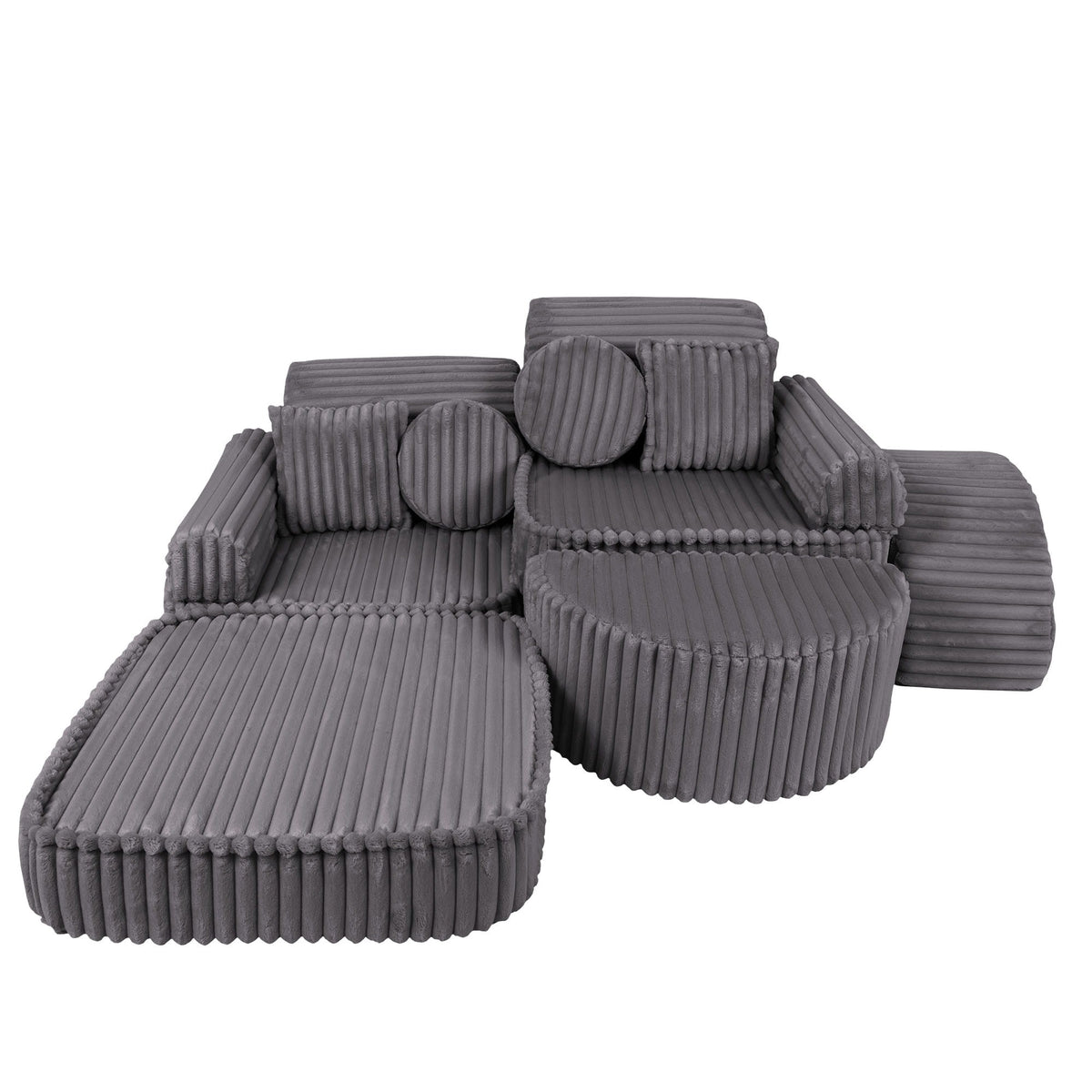 Churros Pocket Max Kids Sofa, Jurassic Grey