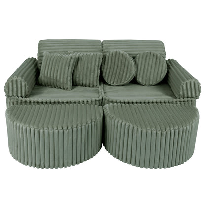 Churros Pocket Max Kids Sofa, Olive Sage Green